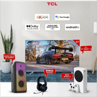 TCL 43" 4K LED Android TV (P725) Gaming Combo